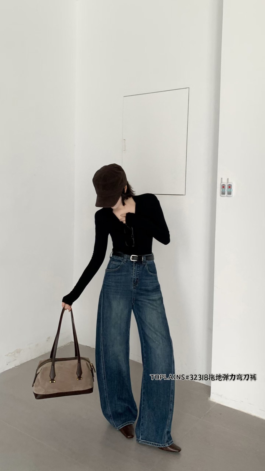 TOPLAINS 32318 Curved Barrel Jean wholesale denim view 1 of 3