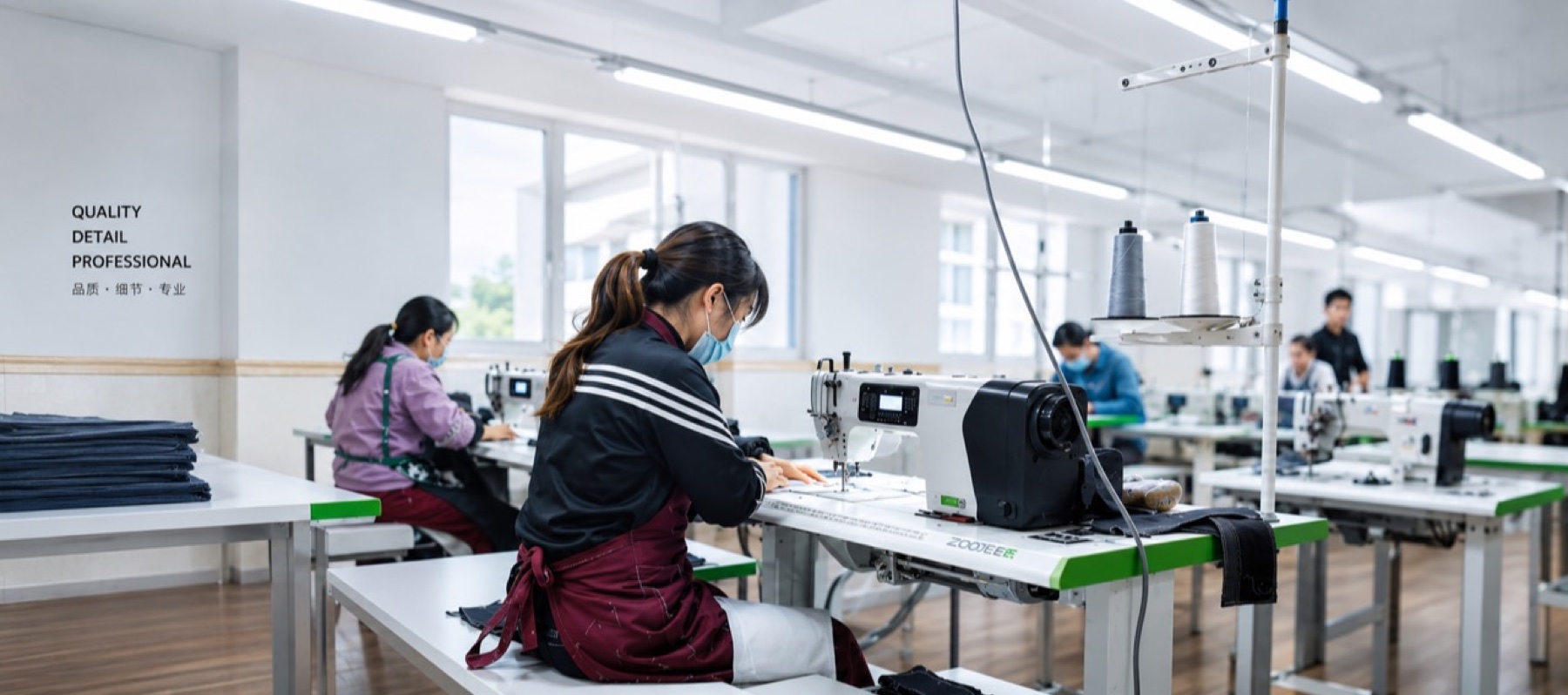 XZ Denim sewing line and skilled production workers